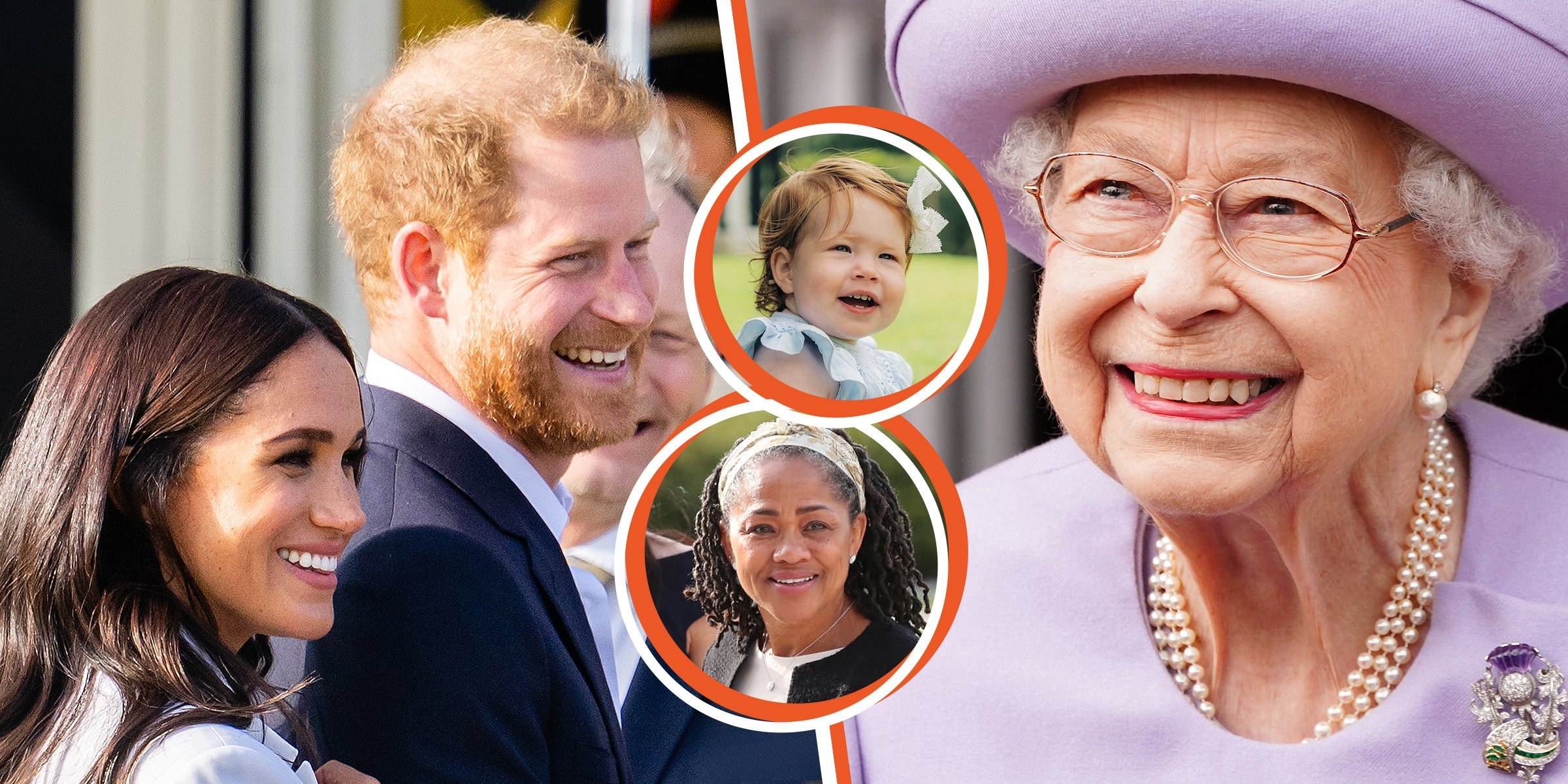 Prinz Harry und Meghan | Lilibet Diana | Doria Loyce Ragland | Königin Elizabeth | Quelle: Getty Images | Twitter.com/misanharriman