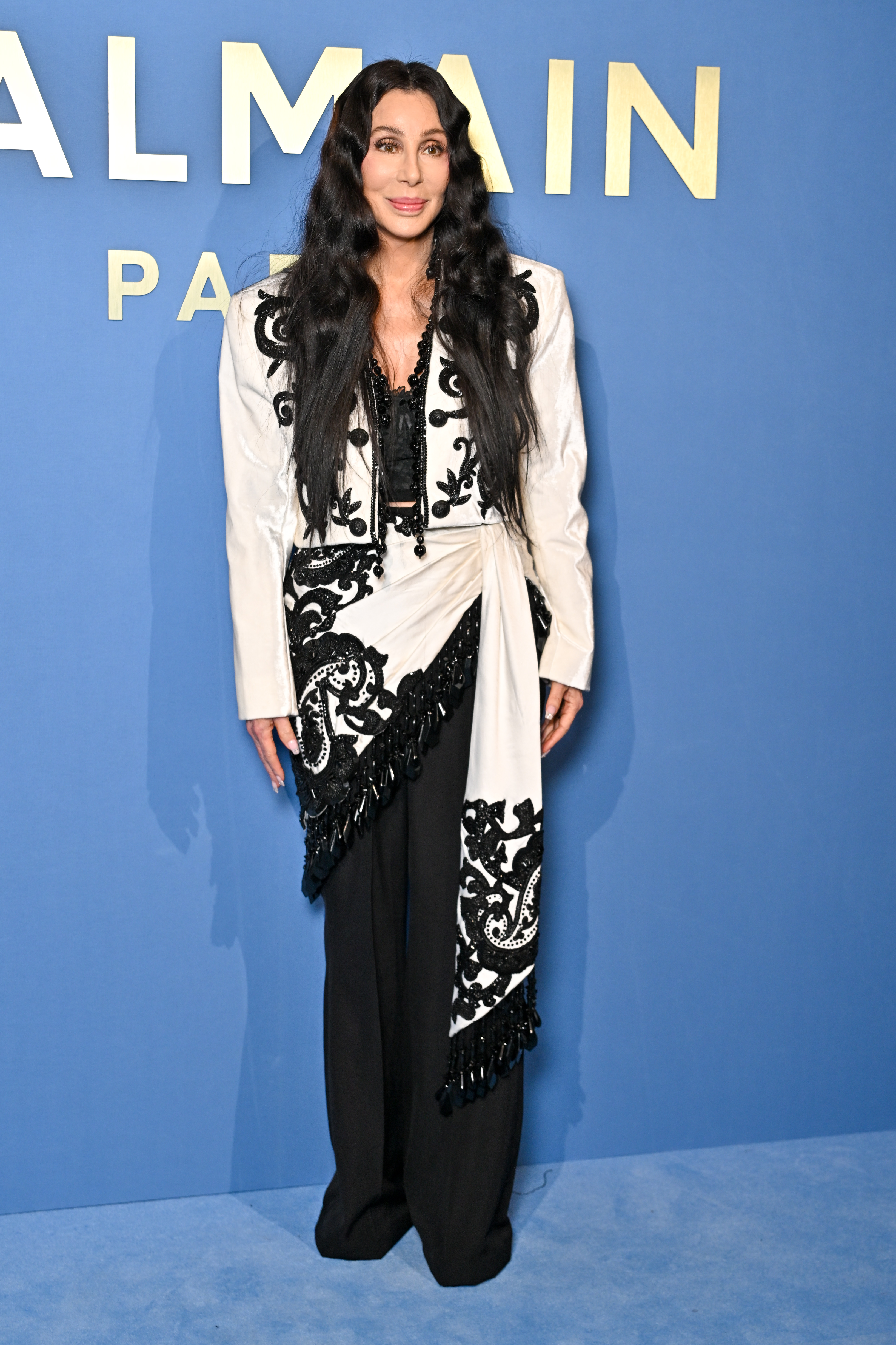 Cher at the Balmain Womenswear Spring/Summer 2024 show on September 27, 2023, in Paris, France. | Source: Getty Images