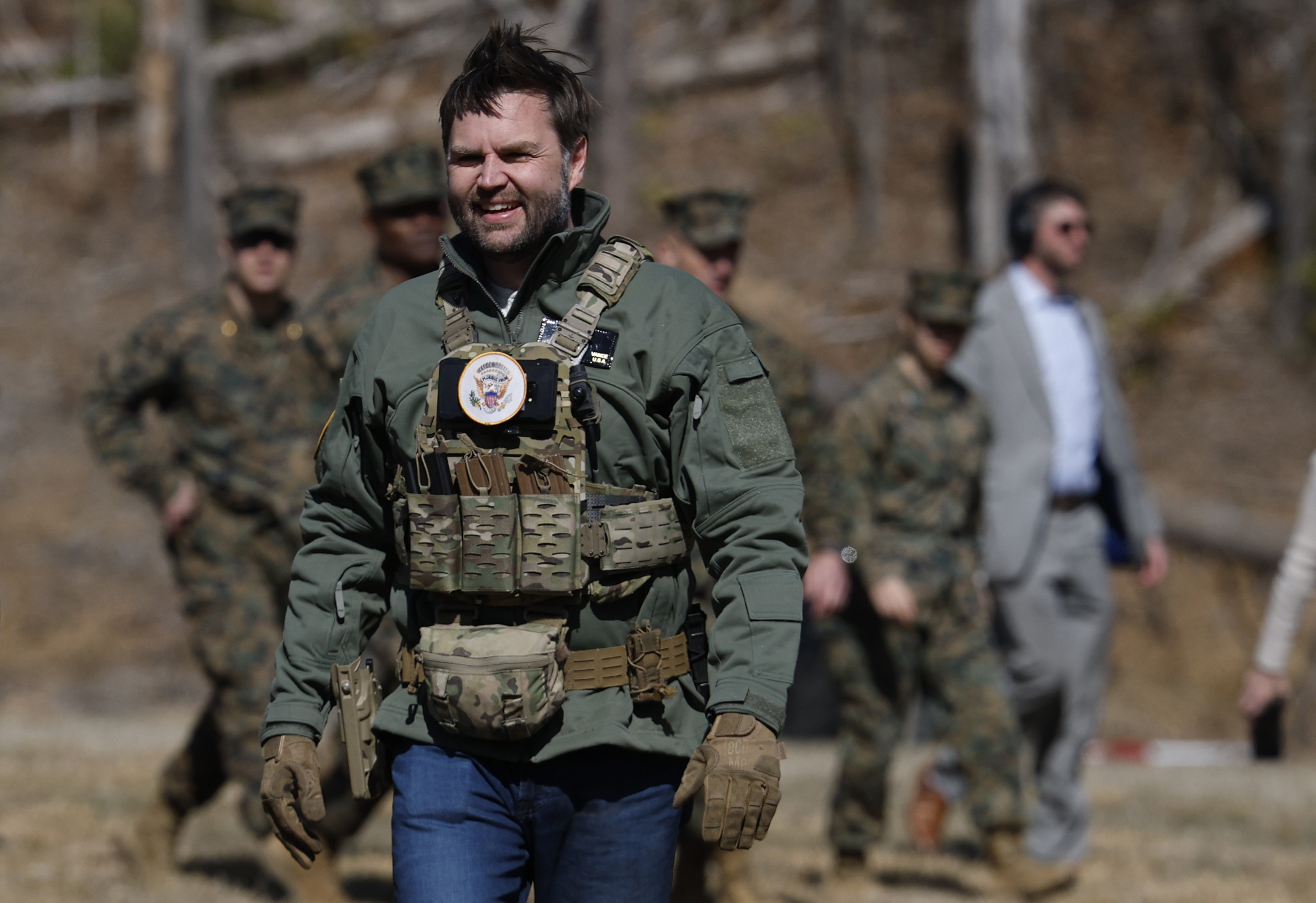 Vance served four years in the Marine Corps, including a tour in Iraq, before attending college through the GI Bill. He has described that period as a turning point that helped reshape his outlook on responsibility and hardship. | Source: Getty Images