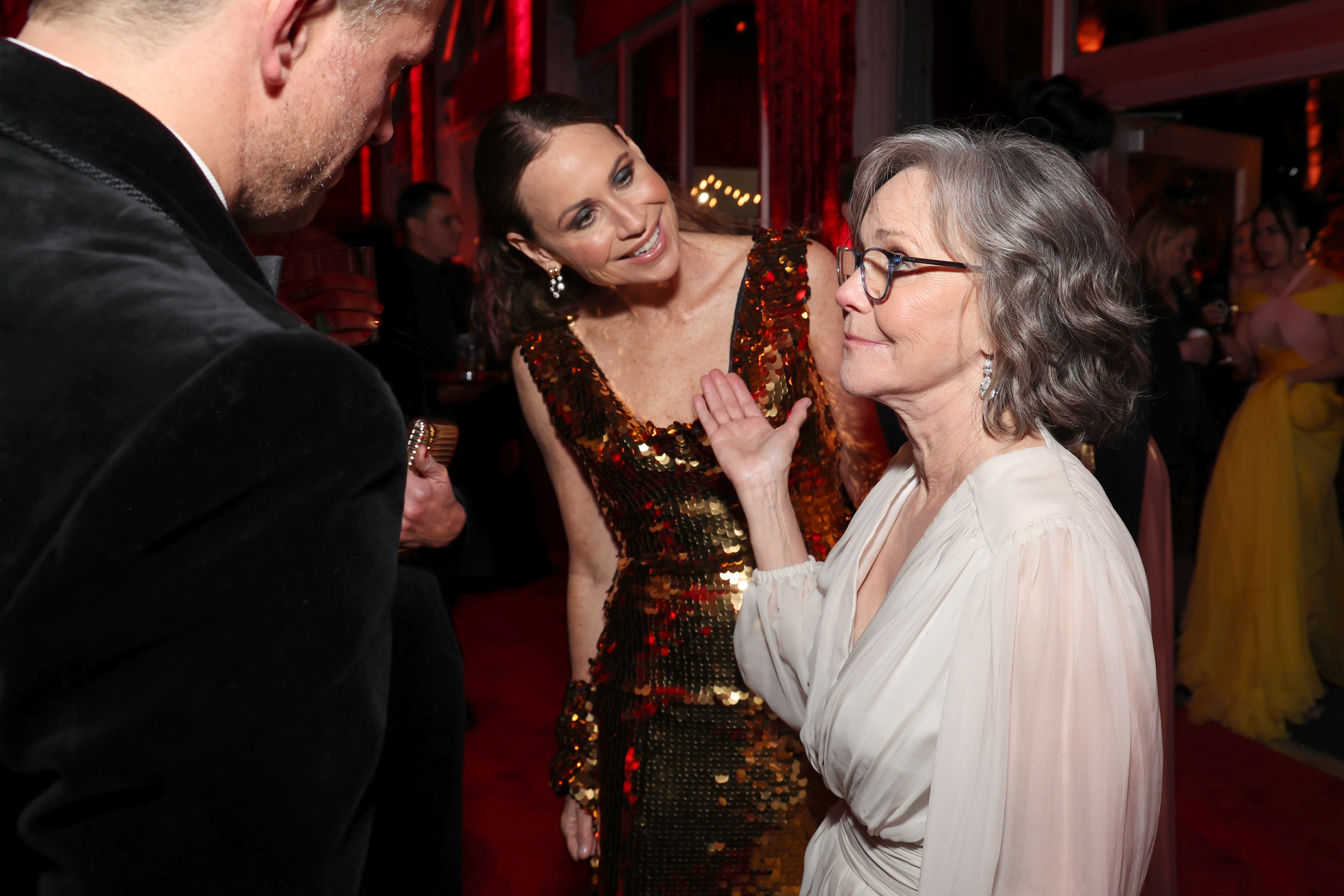 Minnie Driver and Sally Field attend the 2024 Vanity Fair Oscar party at Wallis Annenberg Center for the Performing Arts on March 10, 2024 in Beverly Hills, California. | Source: Getty Images