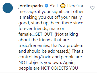 Jodin Sparks' comment on Dana Isaiah's post. | Instagram/_danaisaiah
