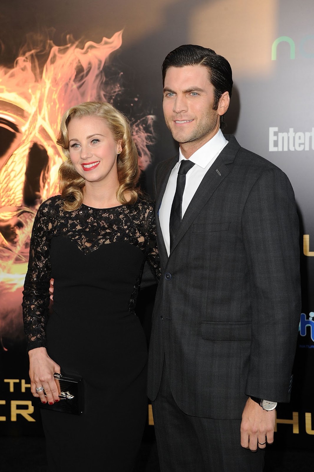 Wes Bentley and his wife at "The Hunger Games" premiere on March 12, 2012, in Los Angeles, California.  Source: Getty Images