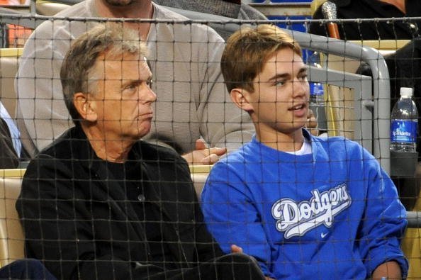 Pat Sajak and son Patrick on October 13, 2008 at Dodger Stadium in Los Angeles, California | Source: Getty Images