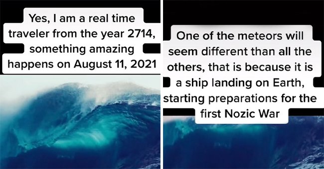 TikTok user Aery Yormany claiming to be a time traveler, sharing their predictions for the future on the platform. │Source: tiktok.com/aesthetictimewarper 
