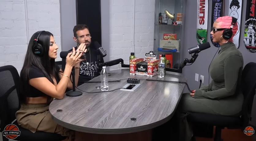 Amber Rose spoke with the "No Jumper" hosts about co-parenting, blended families, and maintaining a close friendship with her ex-husband. | Source: YouTube/No Jumper