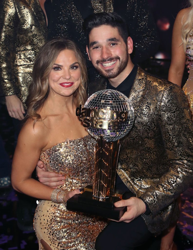 Hannah Brown and Alan Bersten pose at "Dancing with the Stars" Season 28 Finale at CBS Television City  | Getty Images