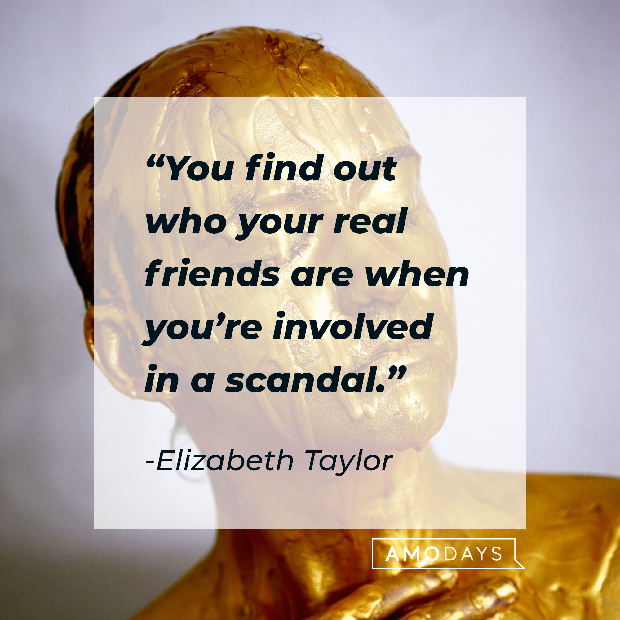 Elizabeth Taylor’s quote: “You find out who your real friends are when you’re involved in a scandal.”  | Image: AmoDays