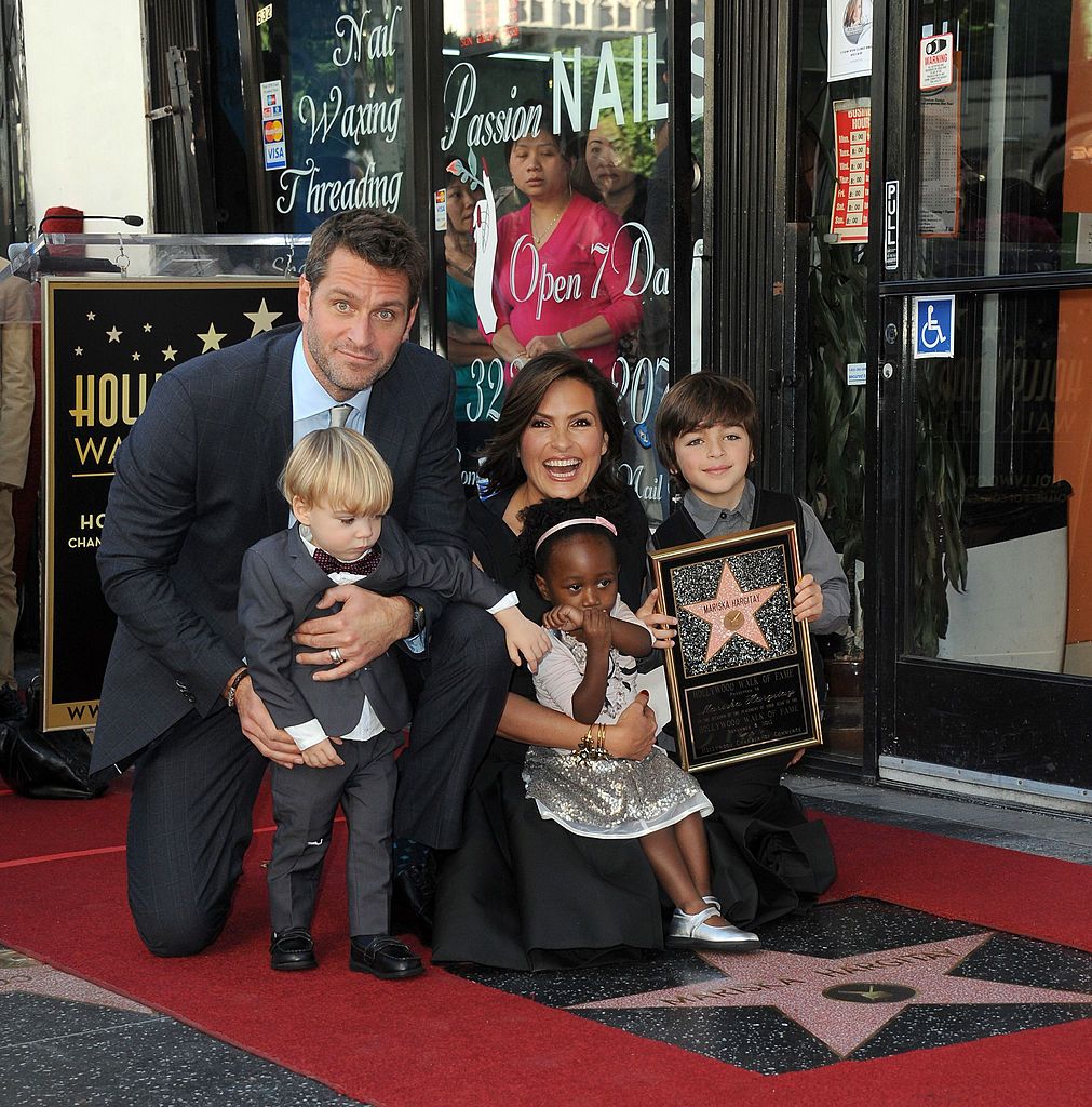 Mariska Hargitay with husband Peter Hermann and their children during her Hollywood Walk of Fame induction on November 8, 2013 | Source: Getty Images