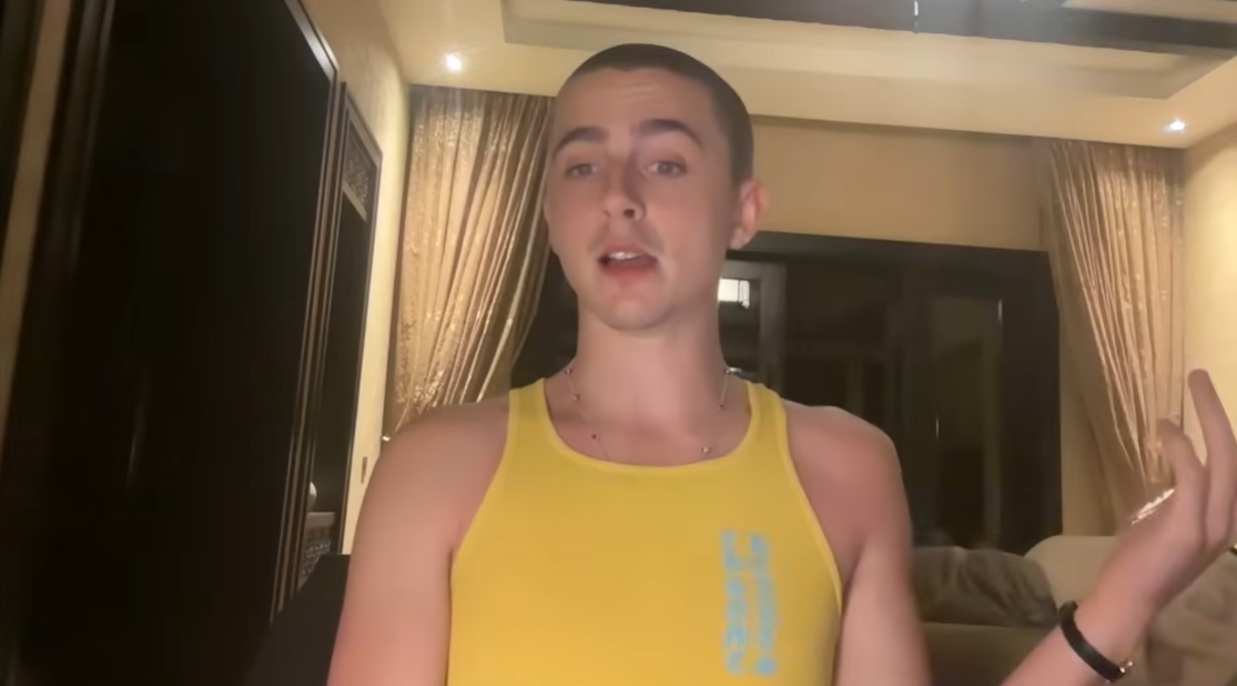 Timothée Chalamet speaks during a virtual presentation, outlining his creative ideas for the film's campaign, as posted on November 18, 2025 | Source: YouTube/A24