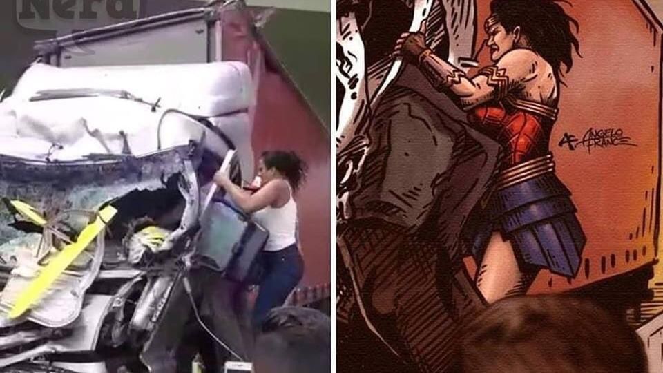 Comparison between Leiliane Rafael da Silva and Wonder Woman | Source: Facebook/Angelo France
