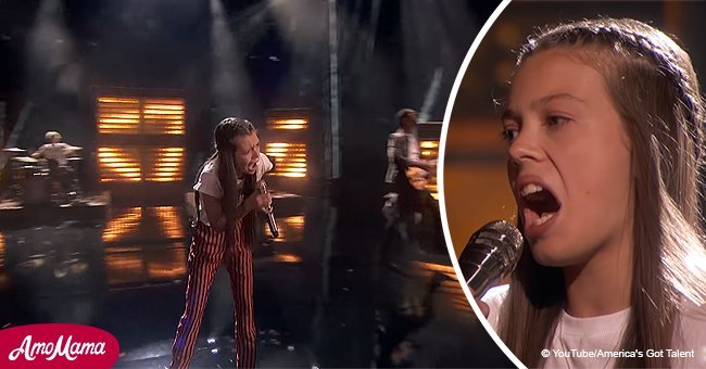 Young contestant burned up the semi-final 'AGT' scene with her crazy singing perfomance