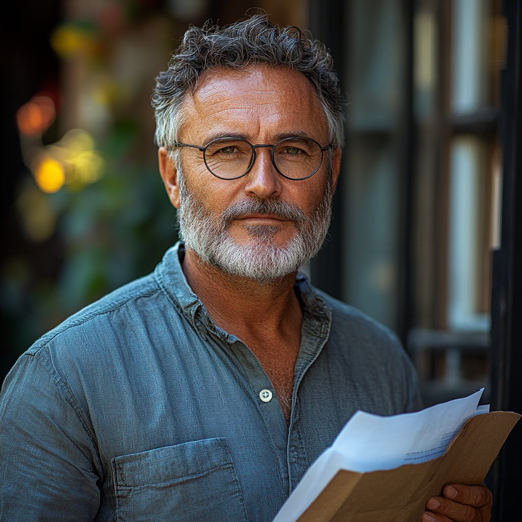 A middle-aged man with the documents | Source: Midjourney