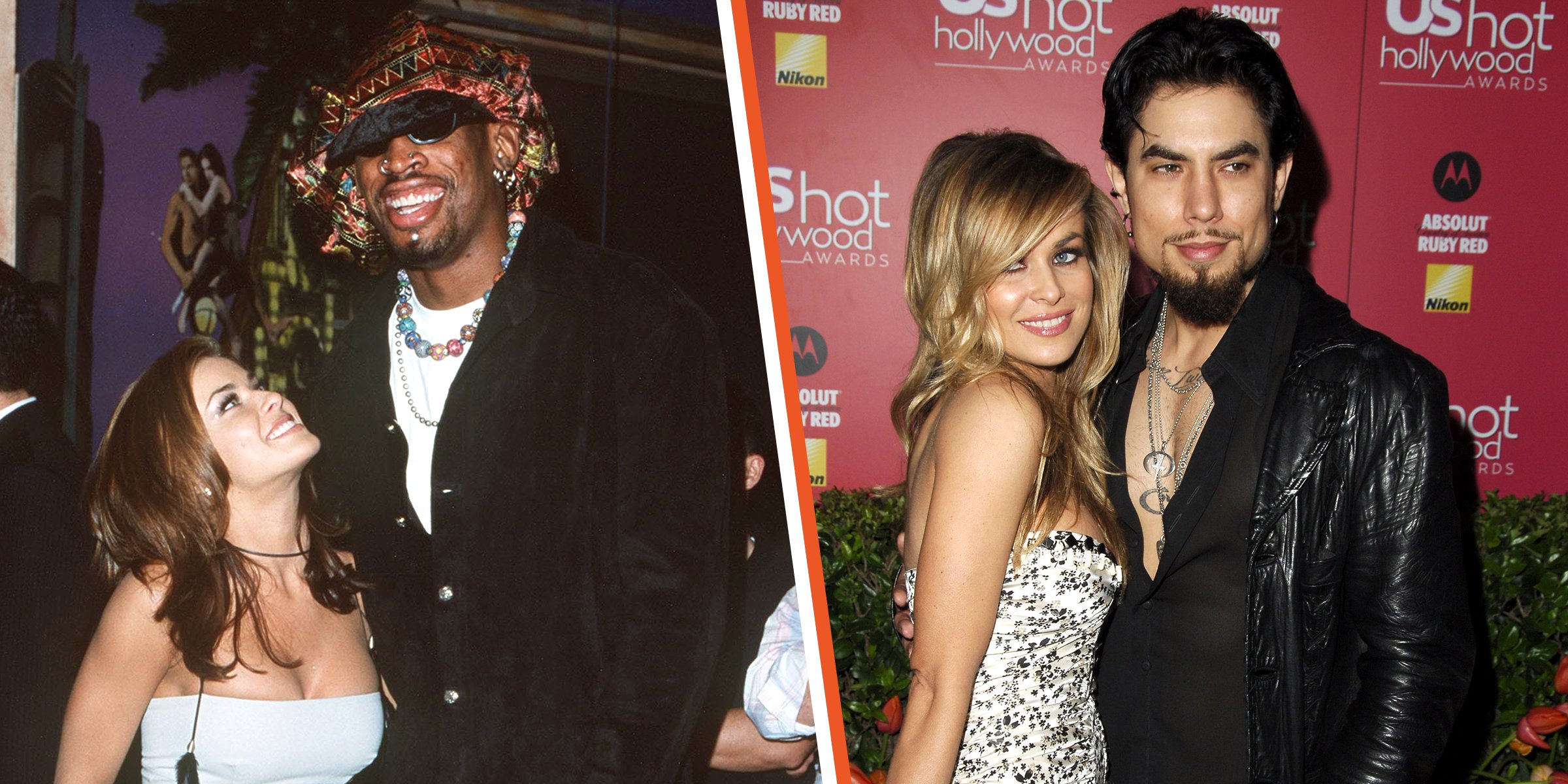 Carmen Electra with Dennis Rodman and Dave Navarro | Source: Getty Images