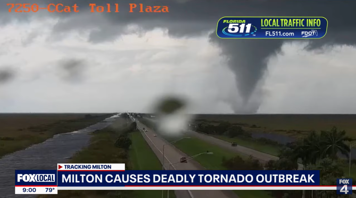 Tornado spotted in Florida, shared on October 9, 2024 | Source: YouTube.com/fox4news