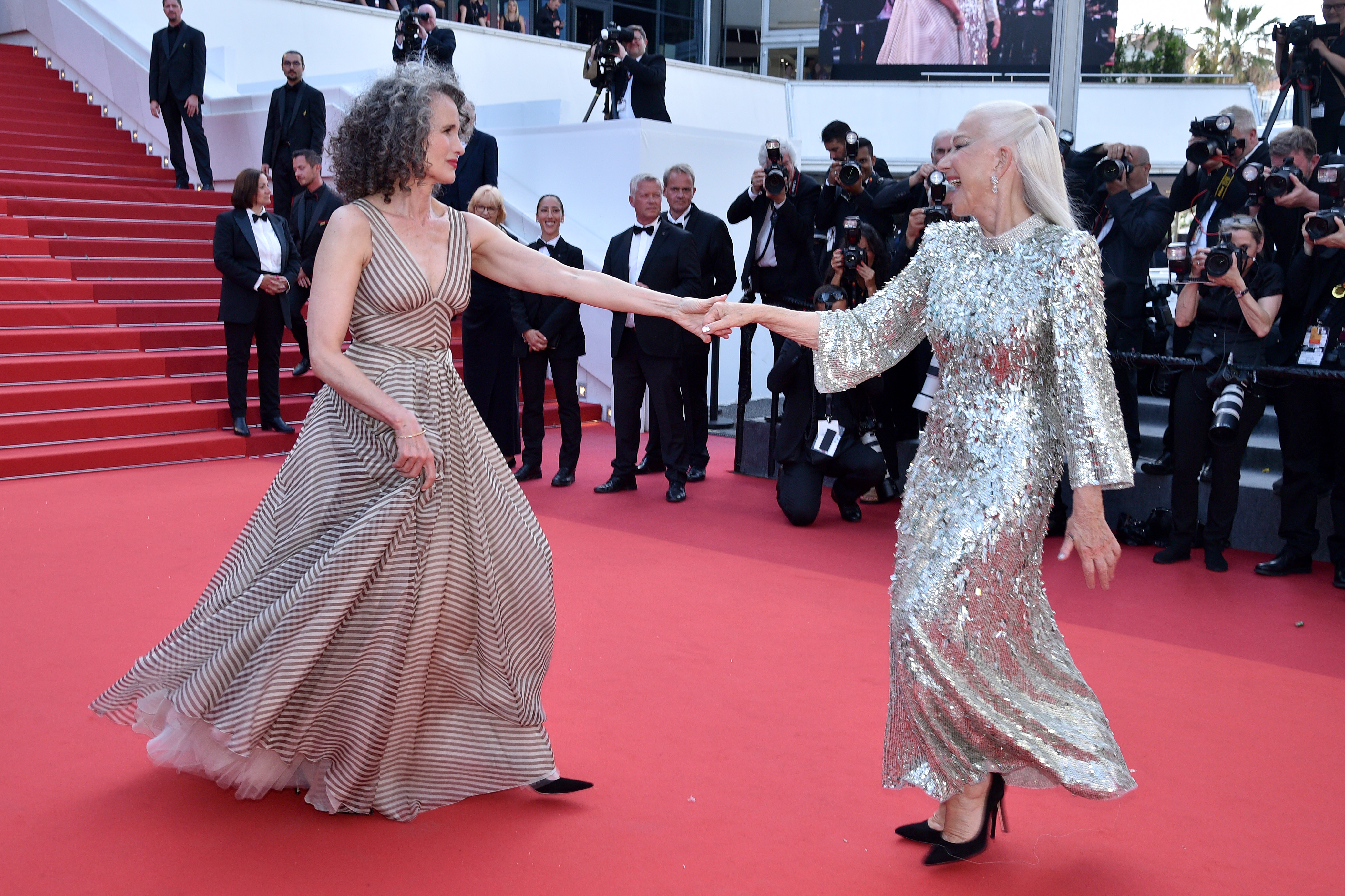 Andie MacDowell and Helen Mirren at the The 75th Annual Cannes Film Festival on May 27, 2022 in Cannes, France | Source: Getty Images