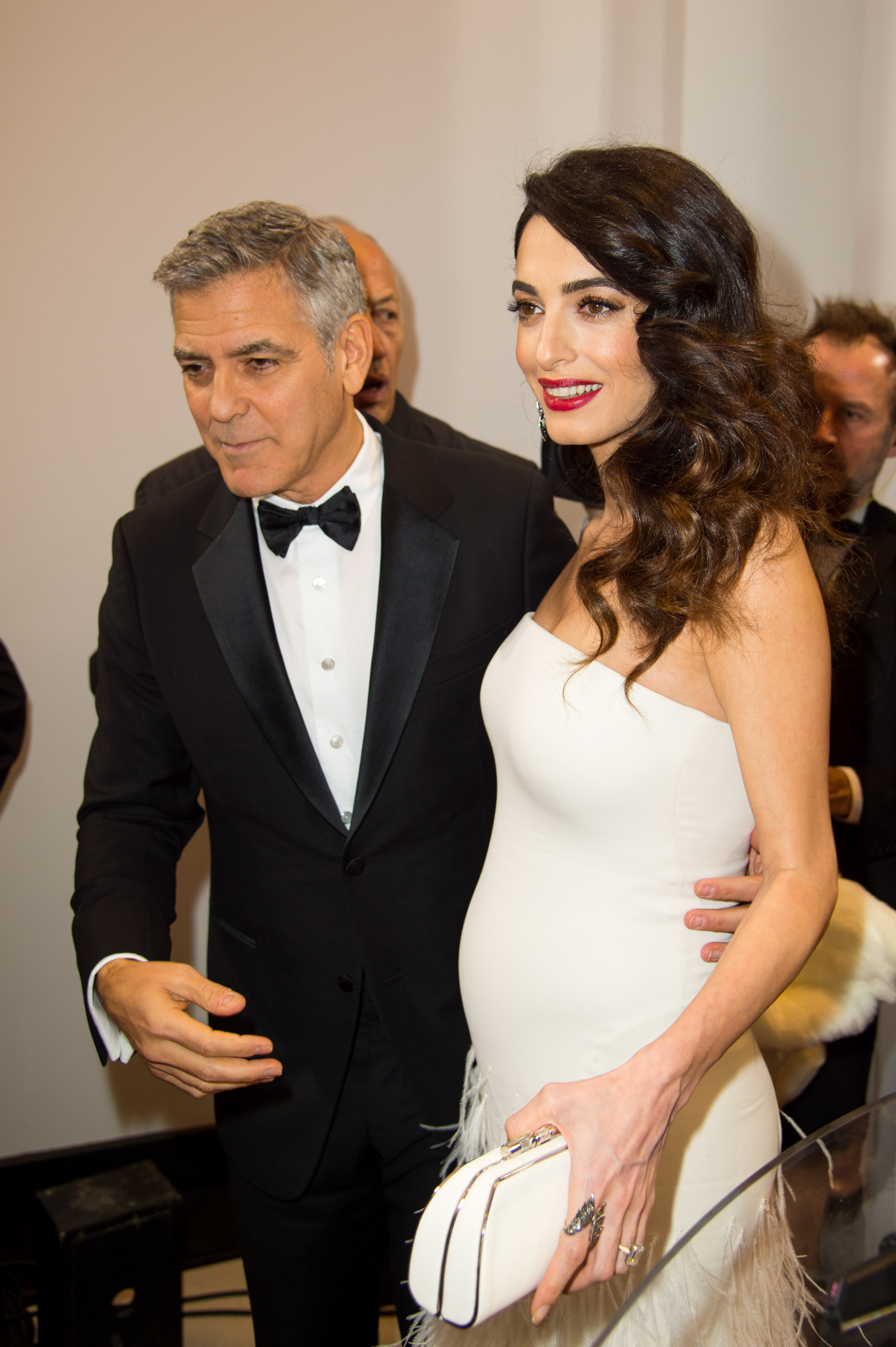 George Clooney and Amal Clooney arrive at the ceremony of the Cesar Film Awards 2017 at Salle Pleyel, on February 24, 2017, in Paris, France. | Source: Getty Images