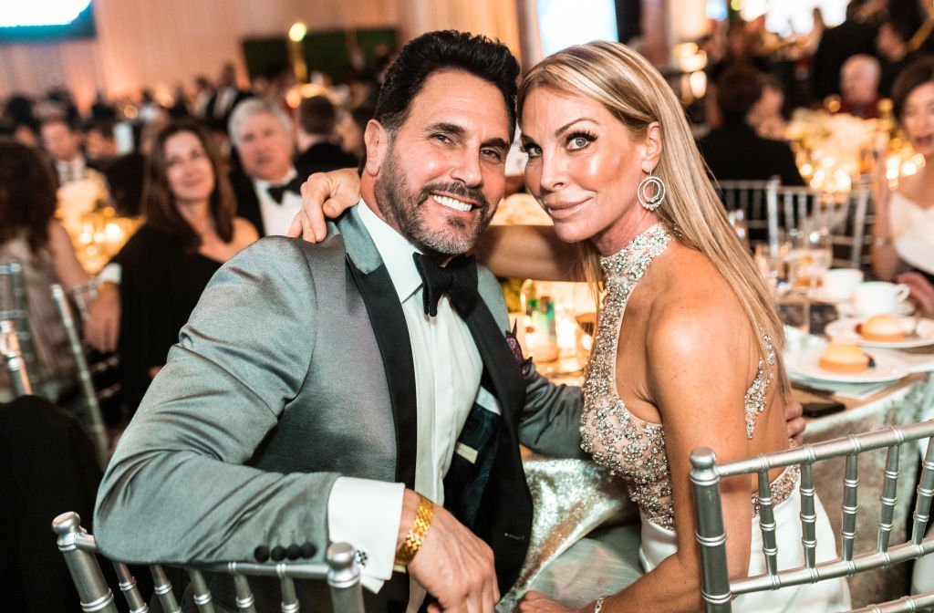 Don Diamont and his wife Cindy Diamont pose at their table at the Byron Allen's 4th Annual Oscar Gala at the Four Season Hotel, on February 09, 2020, in Los Angeles, California | Source: Greg Doherty/Getty Images for Entertainment Studios