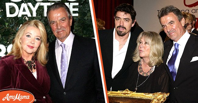 Dale Russell Gudegast  and Eric Braeden [left], Eric Braeden, his wife Dale and their son Christian celebrate Braeden's 25th anniversary playing legendary character Victor Newman on "The Young and The Restless" at a special ceremony on February 1, 2005 [right] | Source: Getty Images