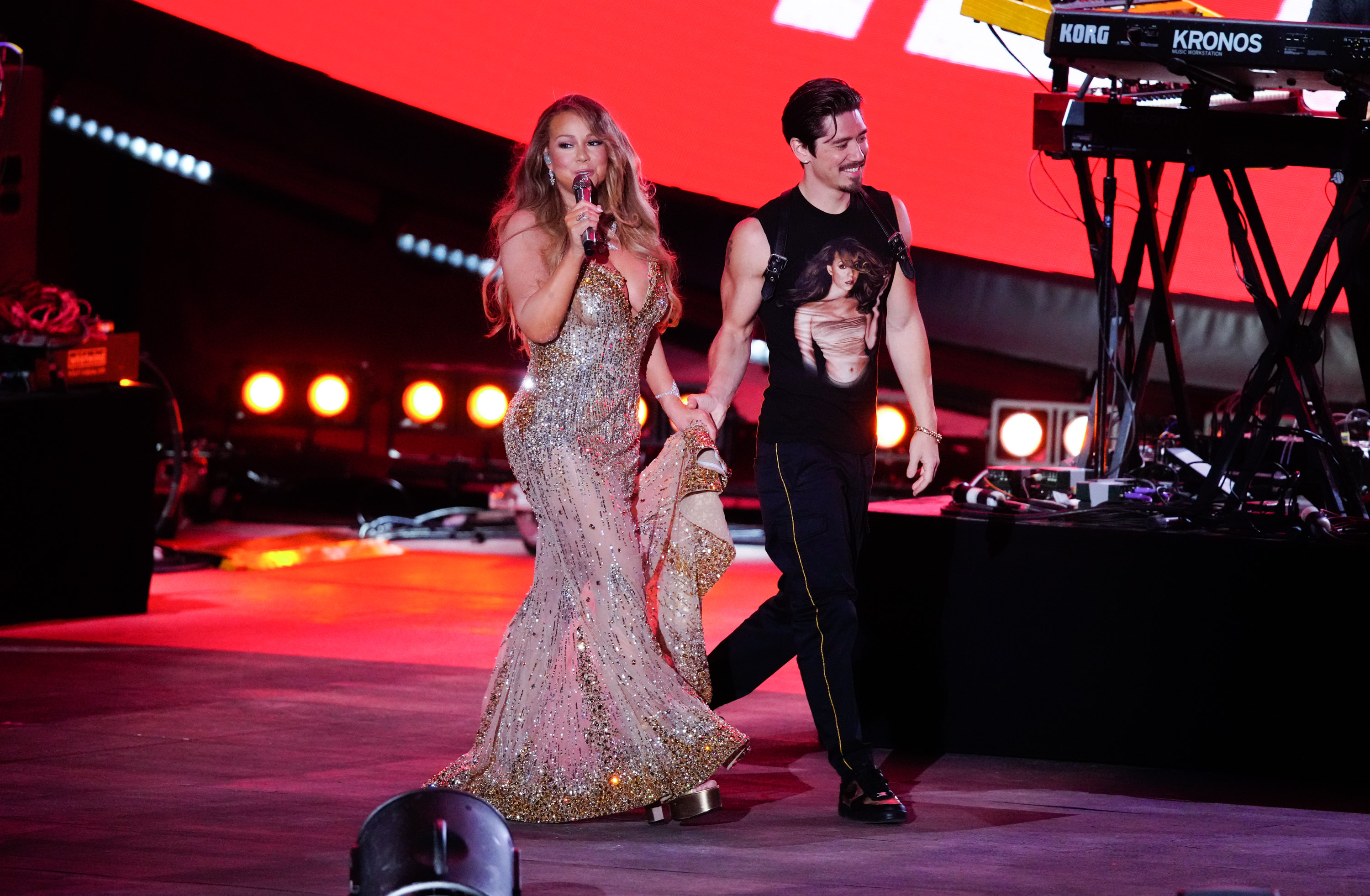 Mariah Carey and Bryan Tanaka at the Global Citizen Festival in New York City on September 24, 2022 | Source: Getty Images