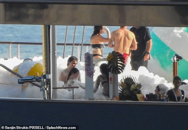 The foam party was the star attraction of the afternoon on board