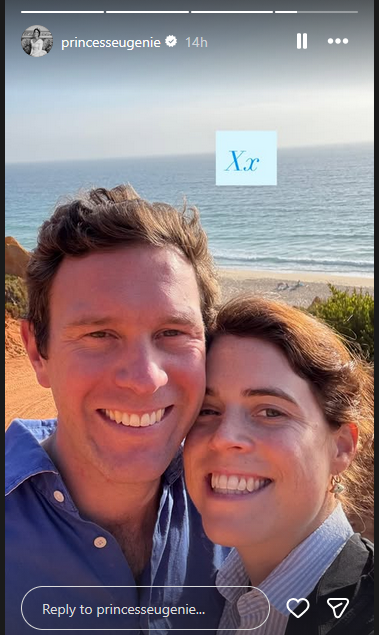 Jack Brooksbank and Princess Eugenie, from a story shared on May 3, 2026 | Source: Instagram/princesseugenie/