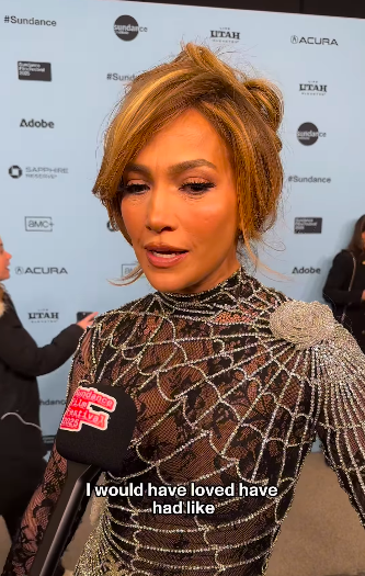 Jennifer Lopez speaking to a reporter at the Sundance Film Festival. | Source: Instagram/sundanceorg