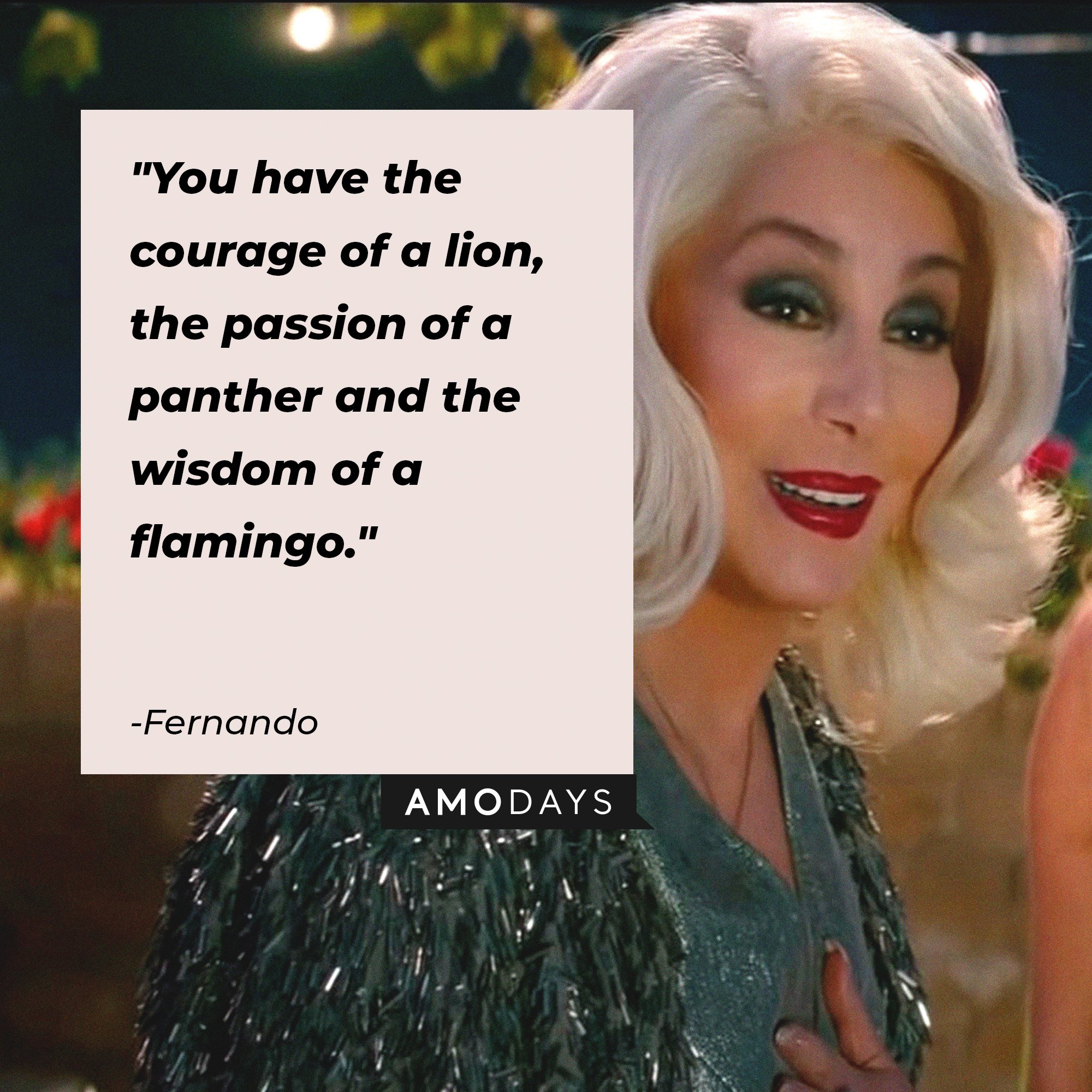 Fernando's quote: "You have the courage of a lion, the passion of a panther and the wisdom of a flamingo." | Image: AmoDays