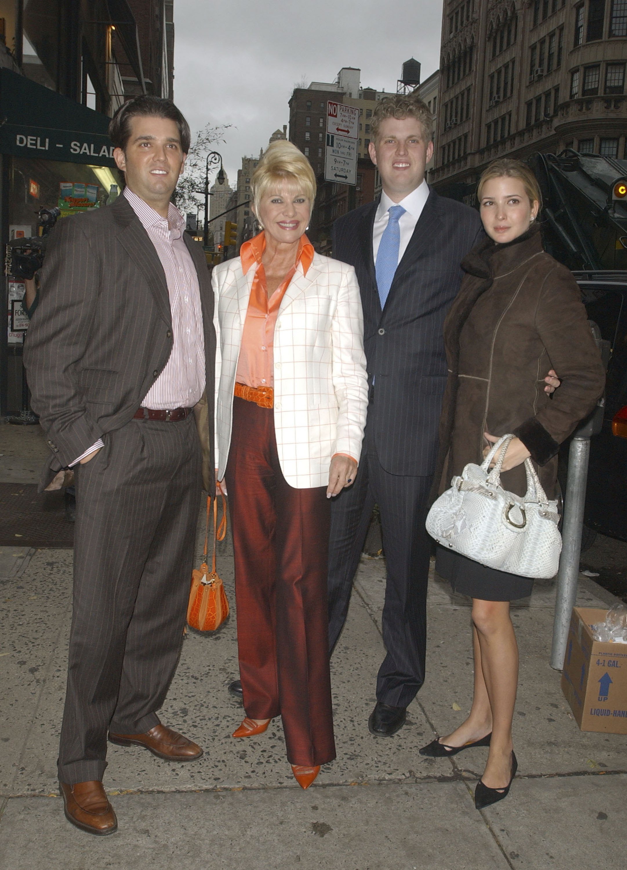 Ivana Trump poses with her children, Donald Trump Jr., Eric Trump and Ivanka Trump, after lunch at Frederick's Madison November 16, 2006 in New York City.  |  Source: Getty Images