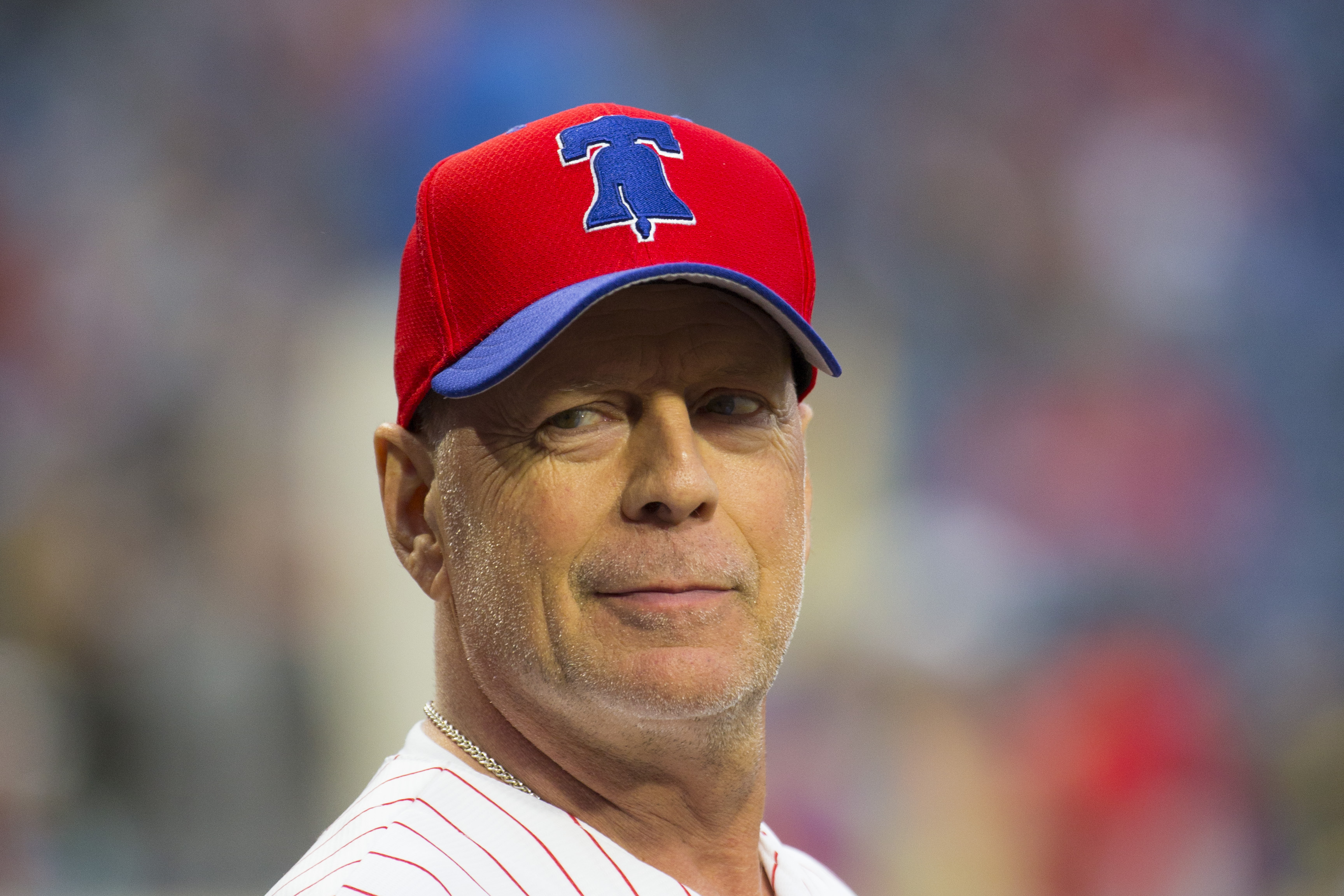 Bruce Willis looks on prior to the game between the Milwaukee Brewers and Philadelphia Phillies at Citizens Bank Park on May 15, 2019 in Philadelphia, Pennsylvania | Source: Getty Images