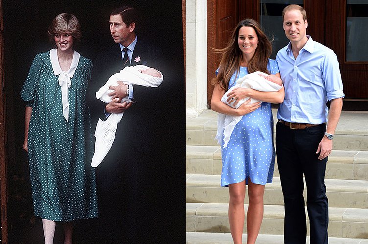 Princess Diana in June 1982 and Duchess Kate Middleton in July 2013 | Photo: Getty Images