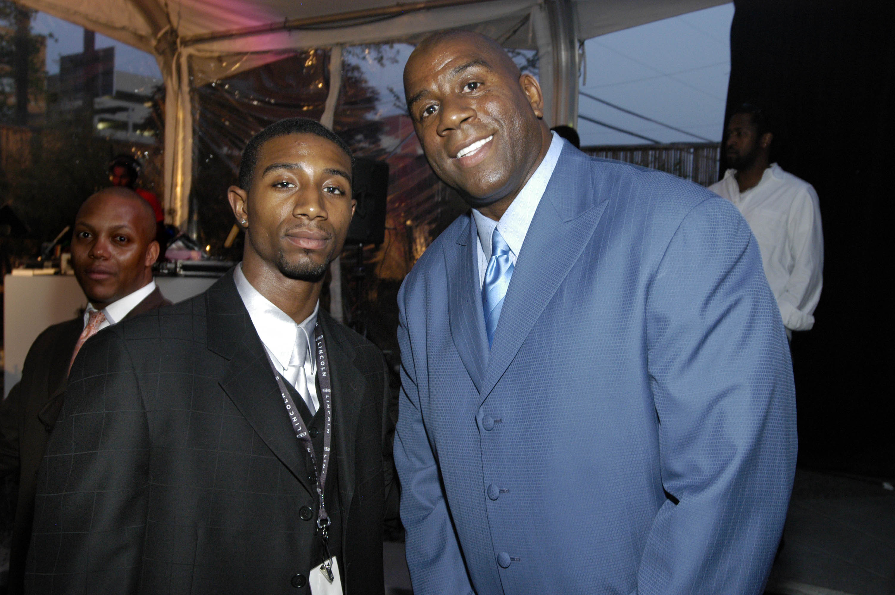 Andre Johnson and Earvin "Magic" Johnson during the Lincoln Luxury Event with Earvin "Magic" Johnson and New Edition at Compound in Atlanta, Georgia, United States, April 20, 2005 | Photo: GettyImages