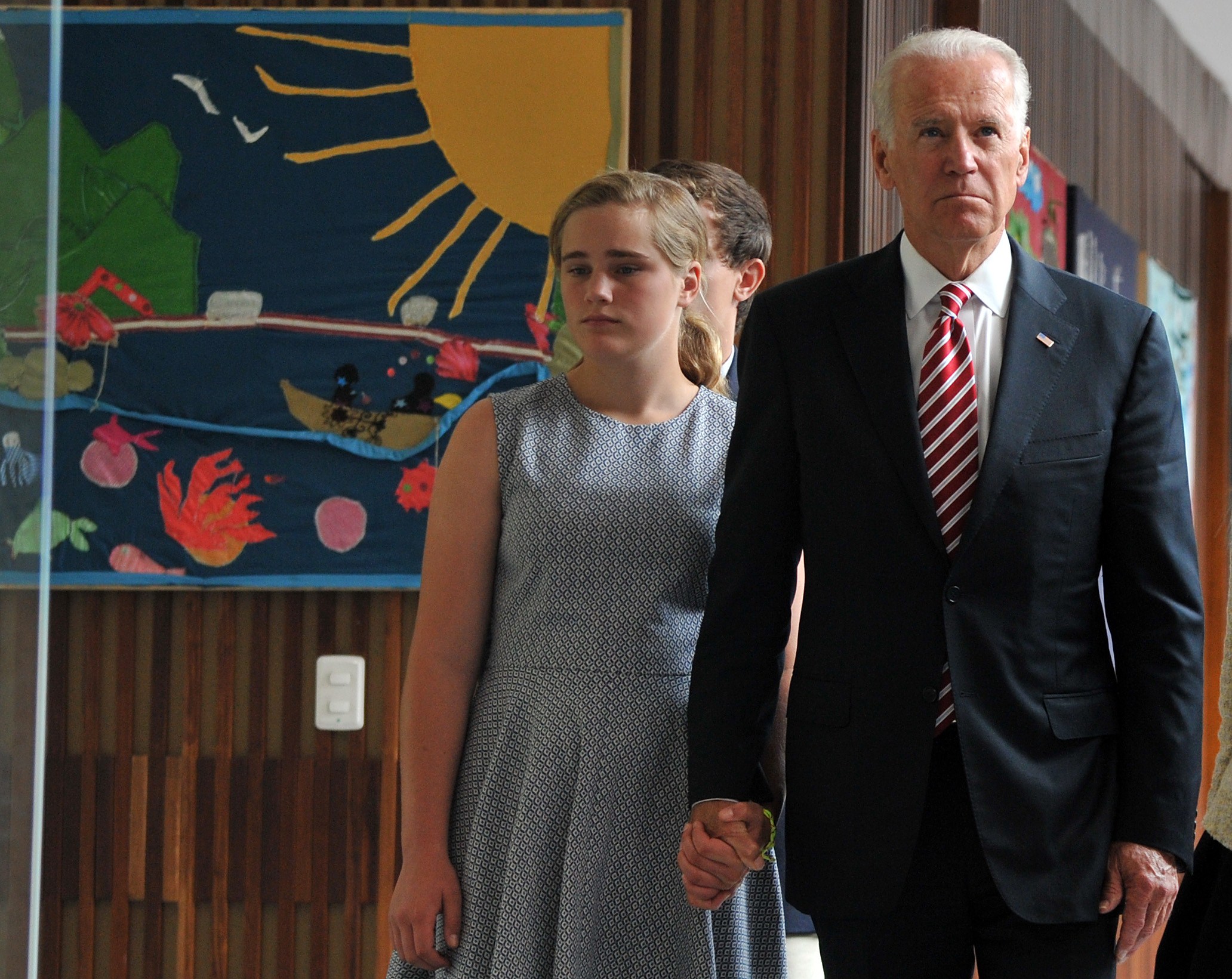 US Vice President Joe Biden with Maisy Biden at the Center for Memory and Reconciliation in Bogota on June 18, 2014 | Source: Getty Images