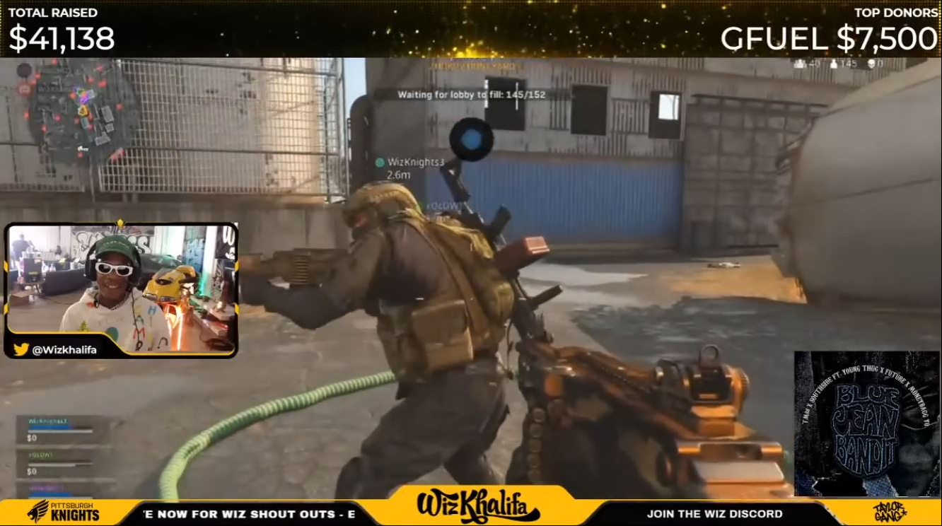 Wiz Khalifa streams "Call of Duty: Warzone" while raising money during the charity livestream. | Source: YouTube/Wiz Khalifa
