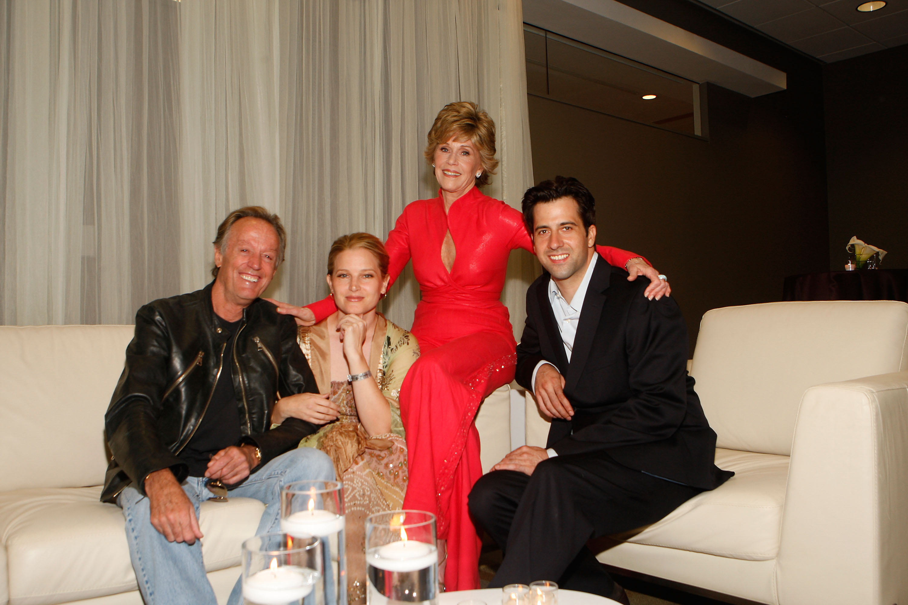 Peter, Bridget and Jane Fonda with Troy Garity at the "Three Generations of Fonda on Film" benefit in 2008 in Atlanta | Source: Getty Images