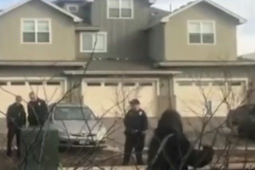 Zayd Atkinson being held at gunpoint by Colorado officers. | Photo: YouTube/ ABC News.