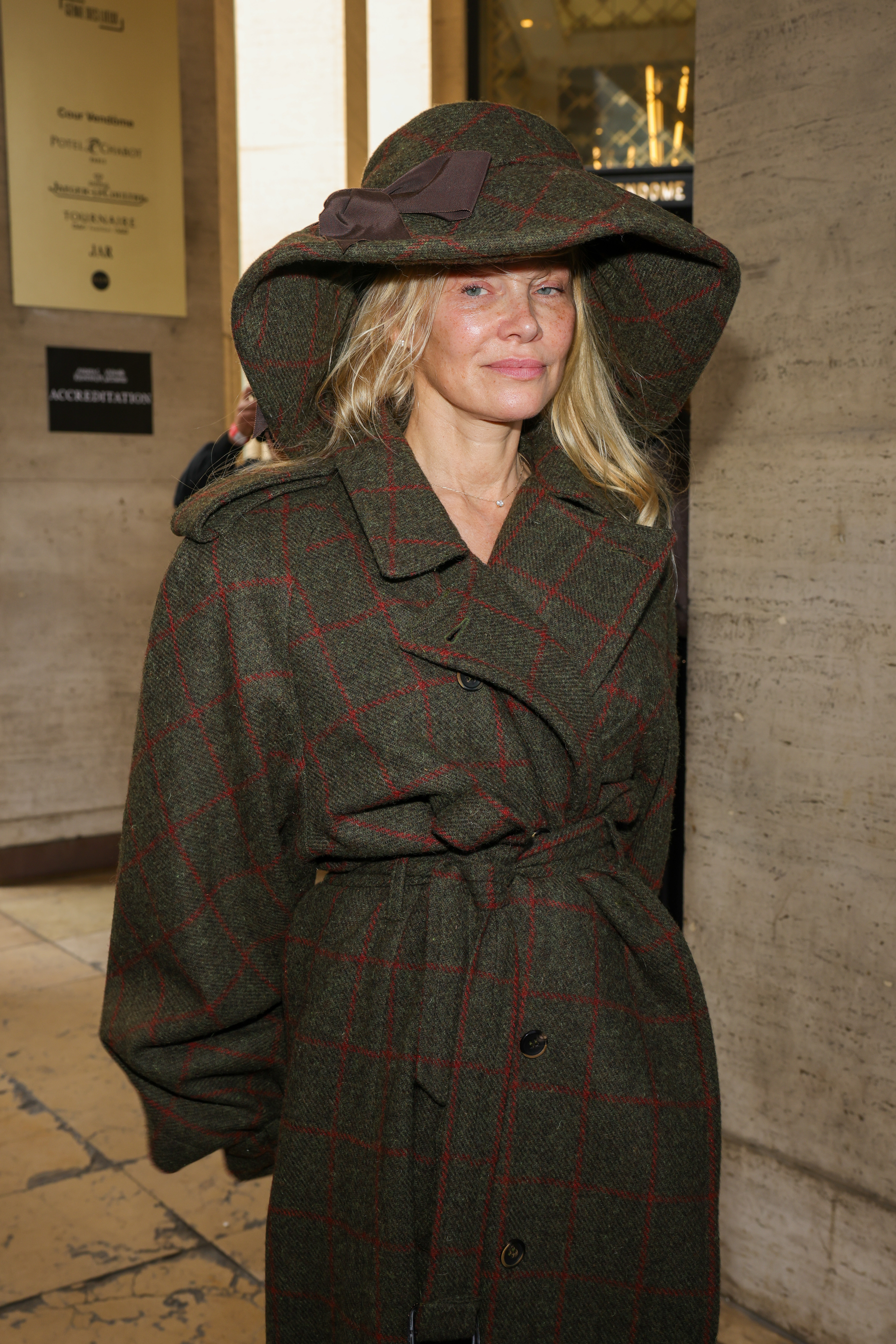 Pamela Anderson at the Vivienne Westwood Womenswear Spring/Summer 2024 show as part of Paris Fashion Week on September 30, 2023, in Paris, France | Source: Getty Images