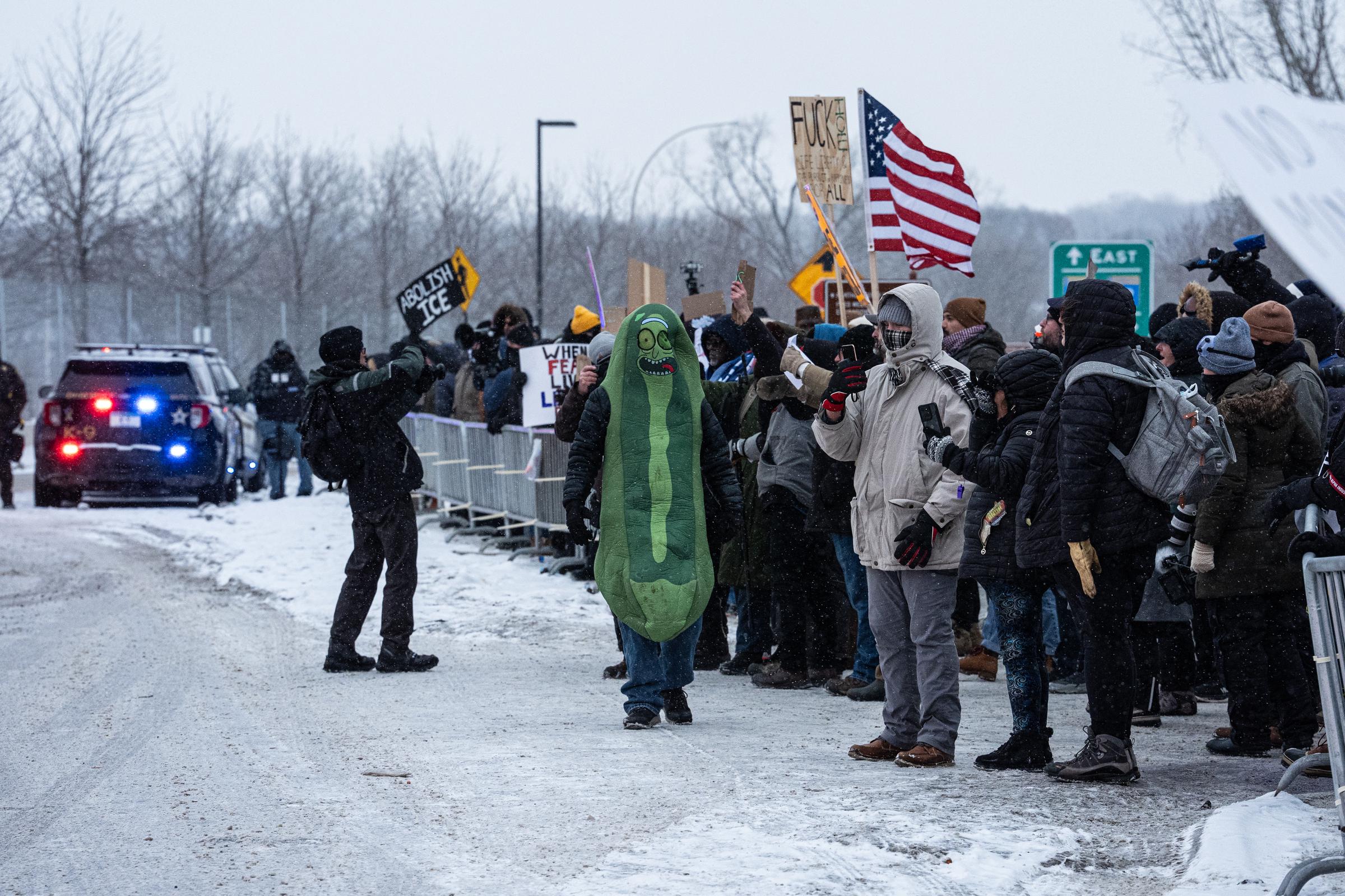 Protesters demonstrate against ICE agents in Minneapolis, Minnesota, on January 19, 2026 | Source: Getty Images