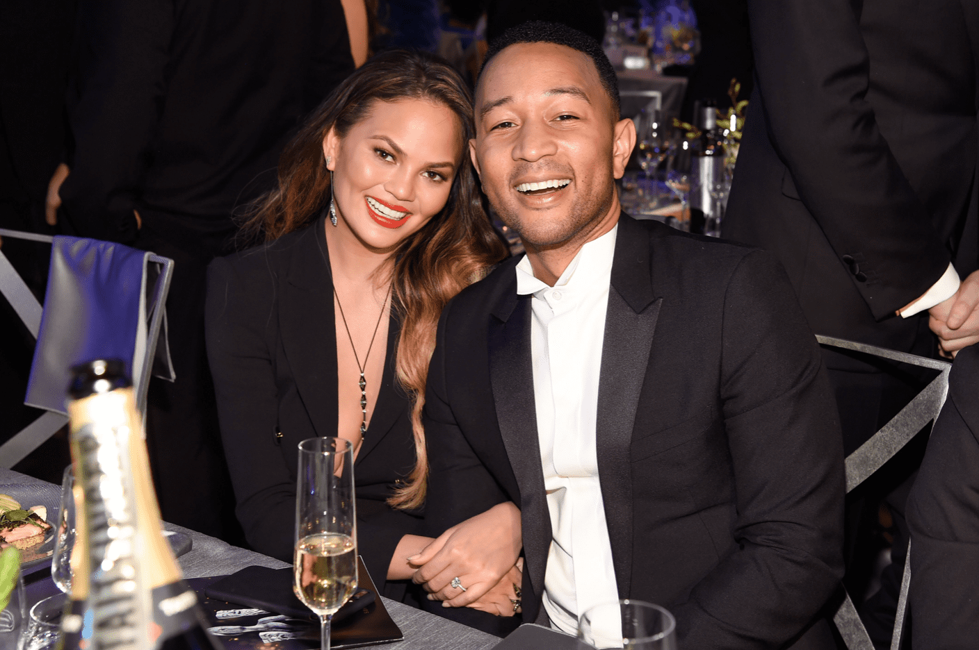 Chrissy Teigen and John Legend during the 23rd Annual Screen Actors Guild Awards on January 29, 2017 in Los Angeles, California. | Source: Getty Images