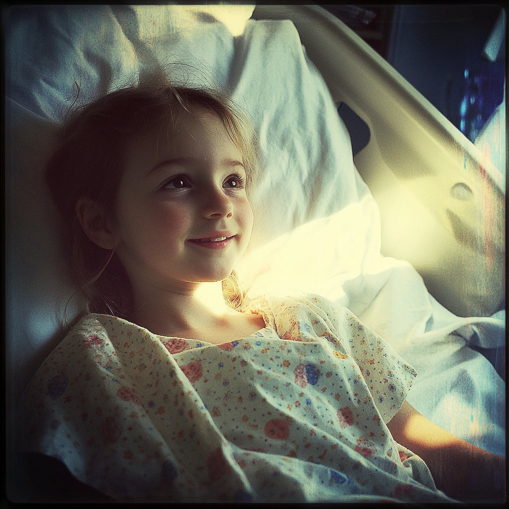 A little girl in a hospital bed | Source: Midjourney