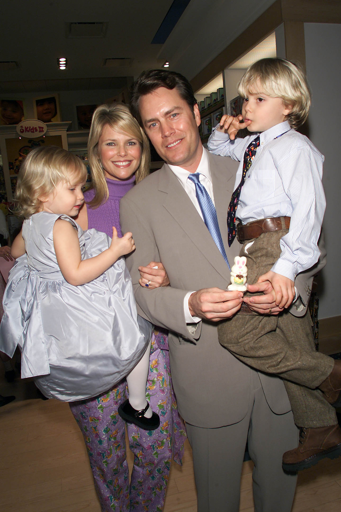 Christie Brinkley with husband Peter Cook and their children Sailor and Jack at the Memorial Sloan-Kettering pediatrics department cancer benefit "Bunny Hop" on March 13, 2001, in New York. | Source: Getty Images