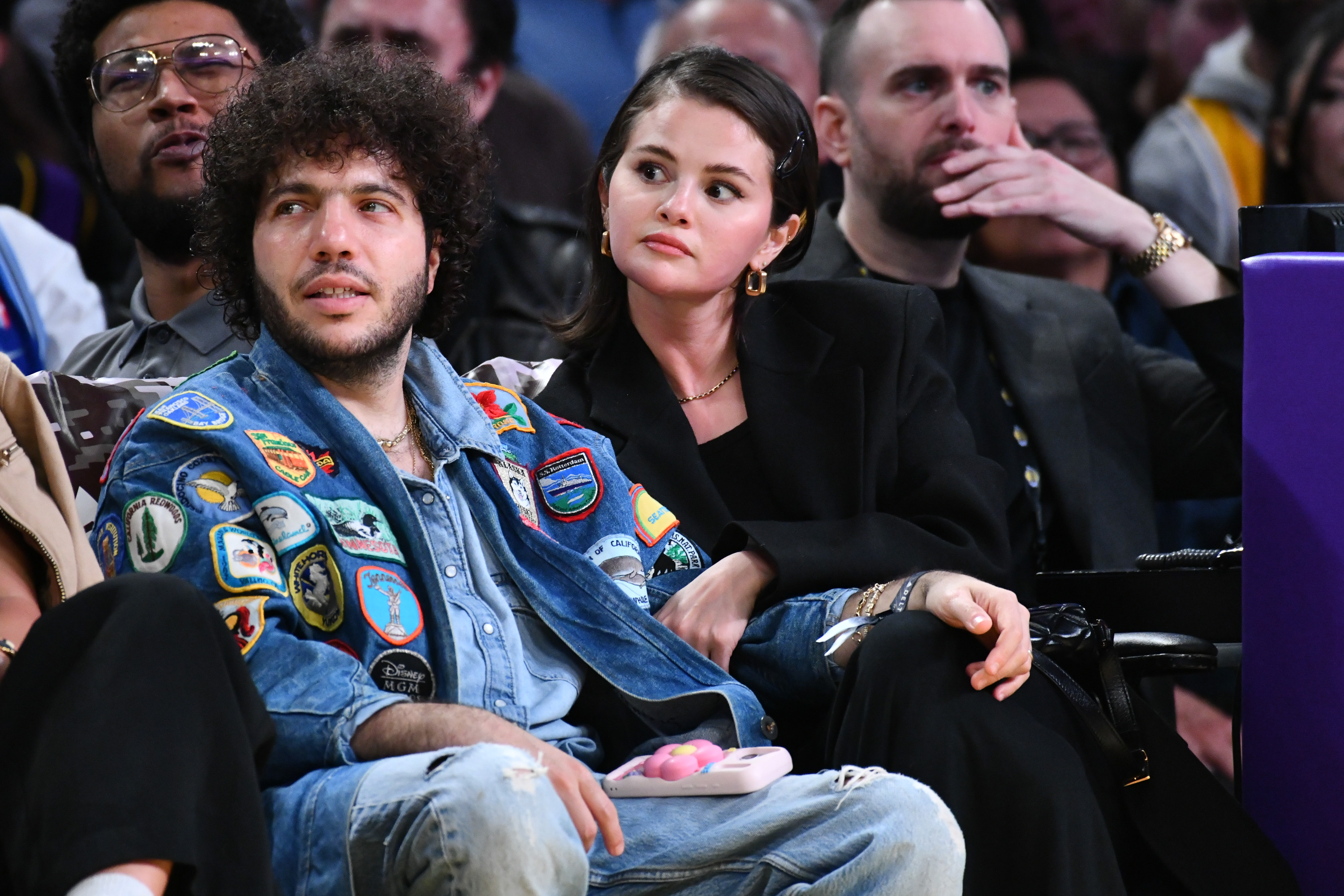 Benny Blanco and Selena Gomez attend a basketball game between the Los Angeles Lakers and the New Orleans Pelicans at Crypto.com Arena on November 30, 2025, in Los Angeles, California | Source: Getty Images