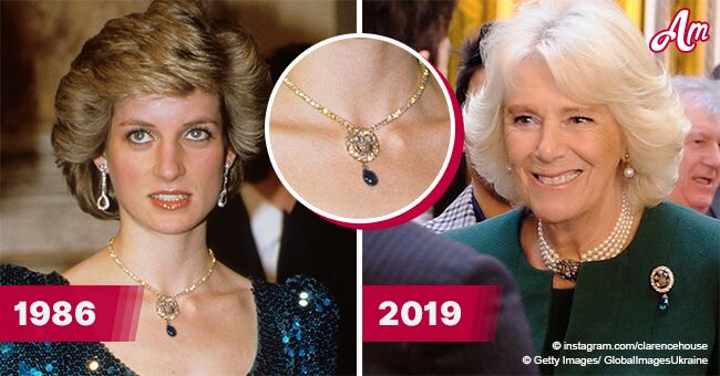 The Sun: Camilla's Brooch Looks Similar to Princess Diana's Diamond and Emerald Necklace