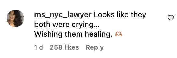 A screenshot of a comment talking about Chris Pratt and Katherine Schwarzenegger posted on September 17, 2023 | Source: Instagram/justjared
