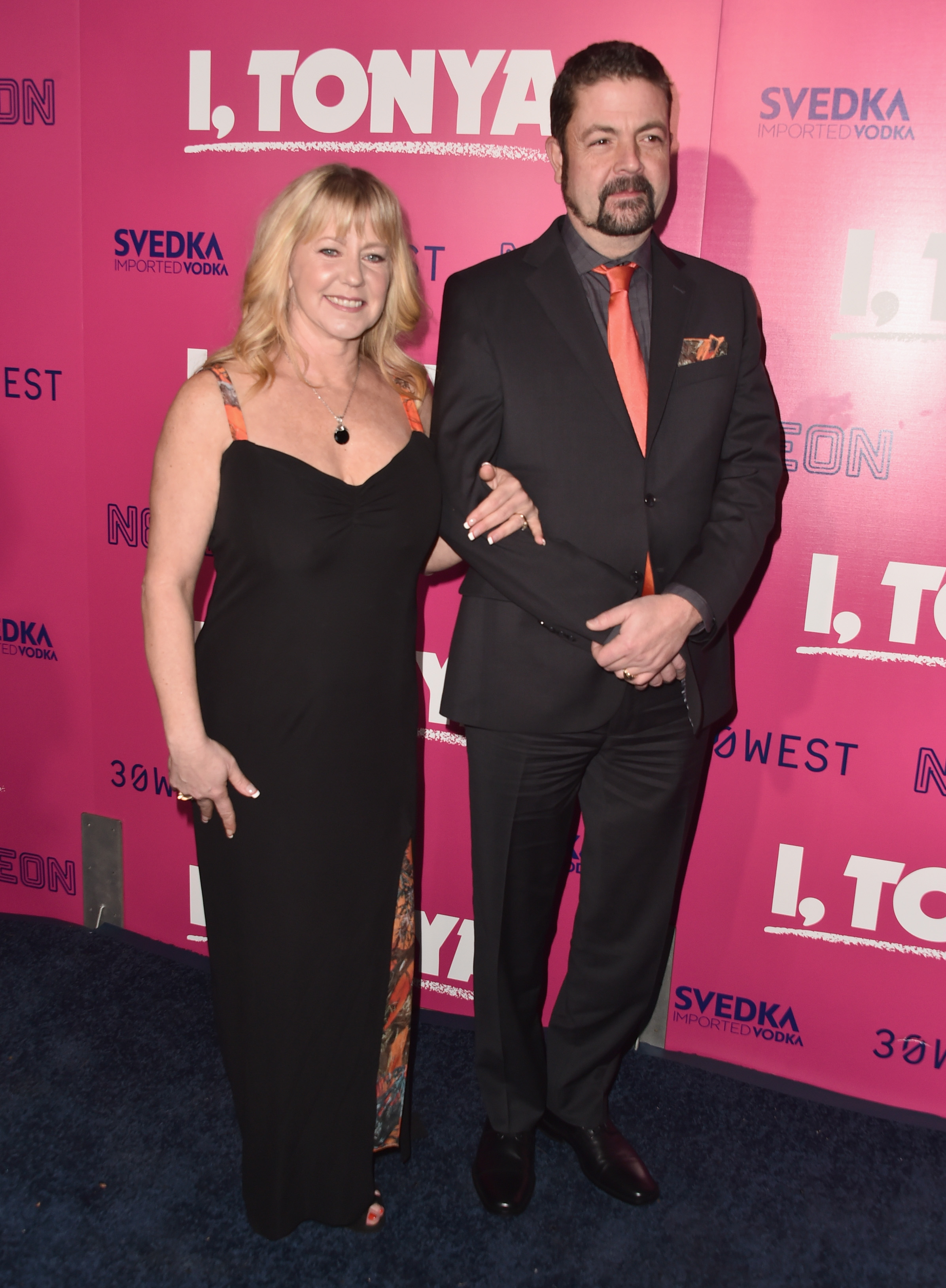 Tonya Harding and Joseph Jens Price at the premiere of "I, Tonya" on December 5, 2017, in Hollywood, California. | Source: Getty Images