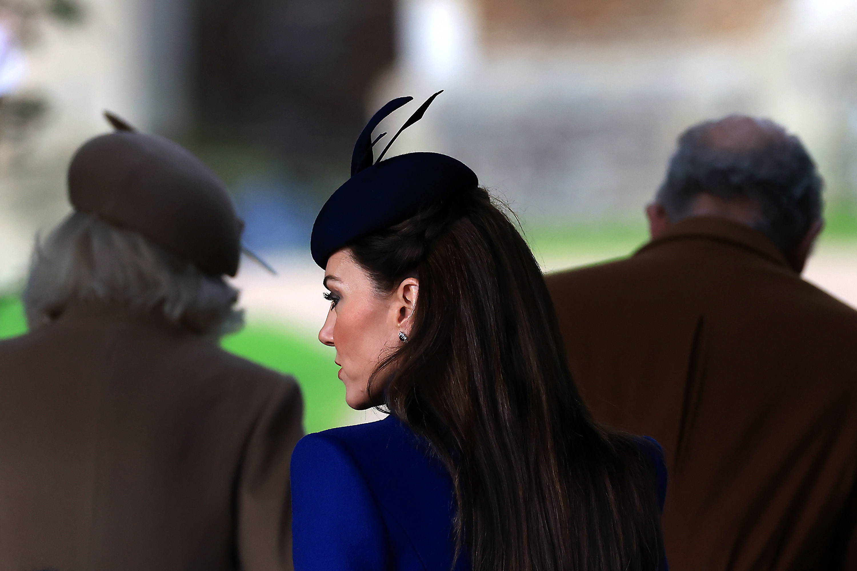 Queen Camilla, Kate Middleton and King Charles III at the Christmas Morning Service at Sandringham Church in Sandringham, Norfolk on December 25, 2023 | Source: Getty Images