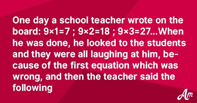 Girl laughed when teacher wrote a wrong answer on the board