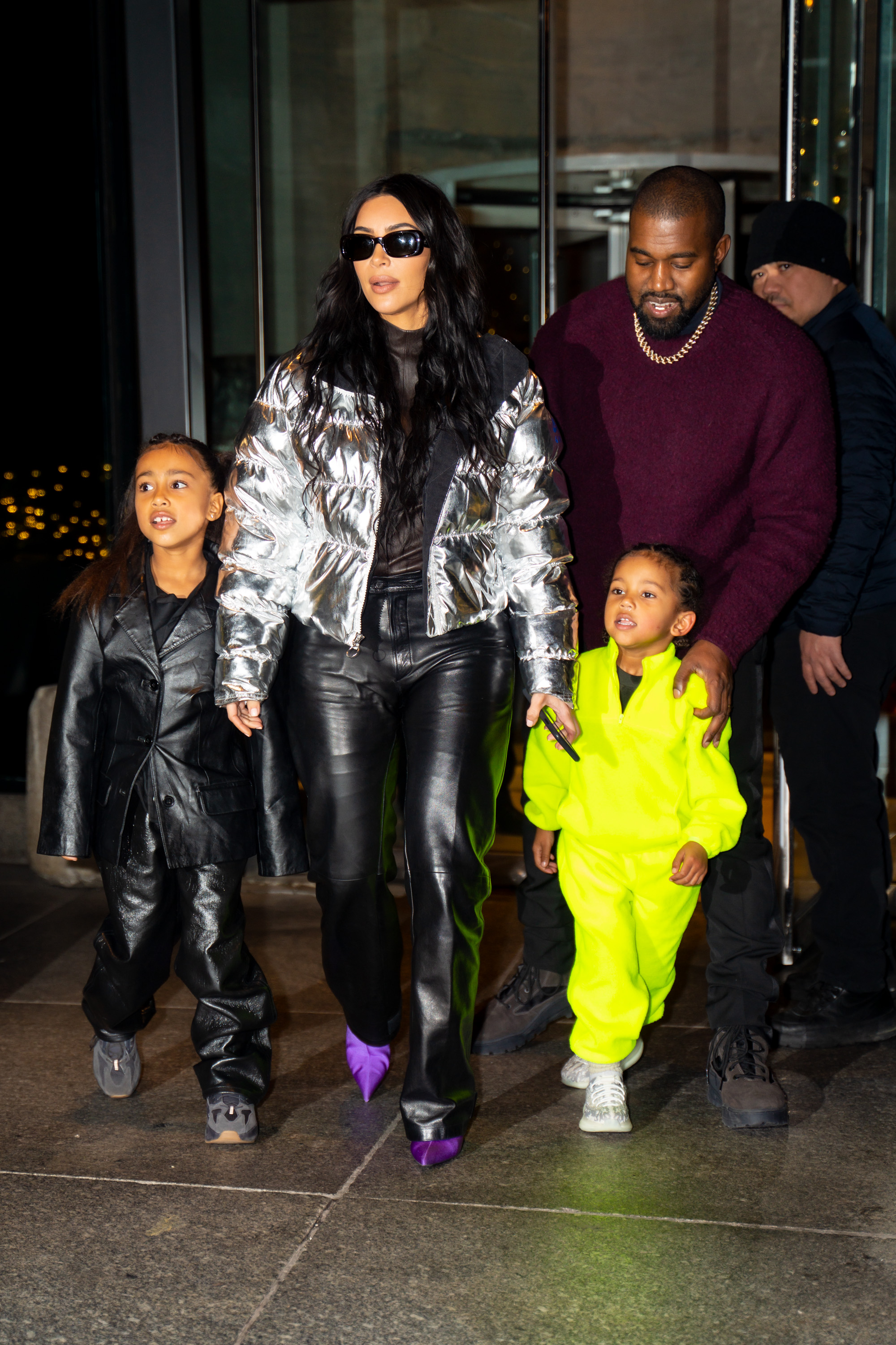 North West, Kim Kardashian, Kanye West, and Saint West are seen in New York City on December 21, 2019 | Source: Getty Images
