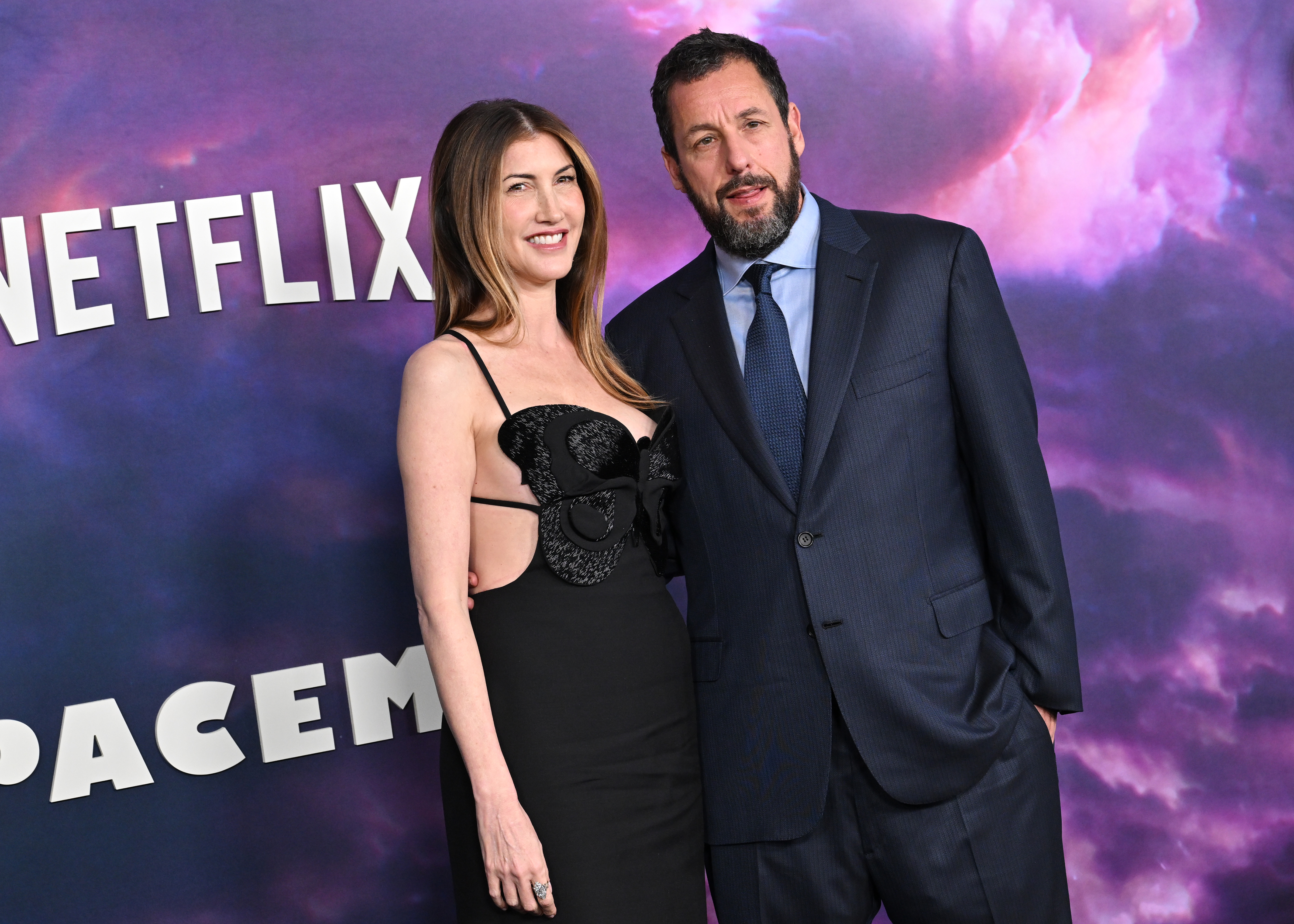 Jackie and Adam Sandler attend the premiere of Netflix's "Spaceman" on February 26, 2024 | Source: Getty Images