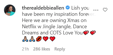 Debbie Allen's response to her Sister Phylicia Rashad's post praising her Netflix documentary "Dance Dreams: Hot Chocolate Nutcracker." | Photo: Instagram/Phyliciarashad