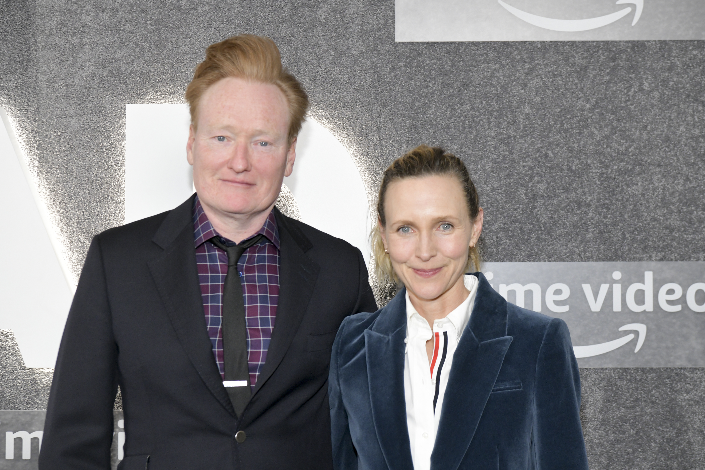 Conan O'Brien and Liza Powel at the Season 2 premiere of "Upload" on March 8, 2022, in West Hollywood | Source: Getty Images